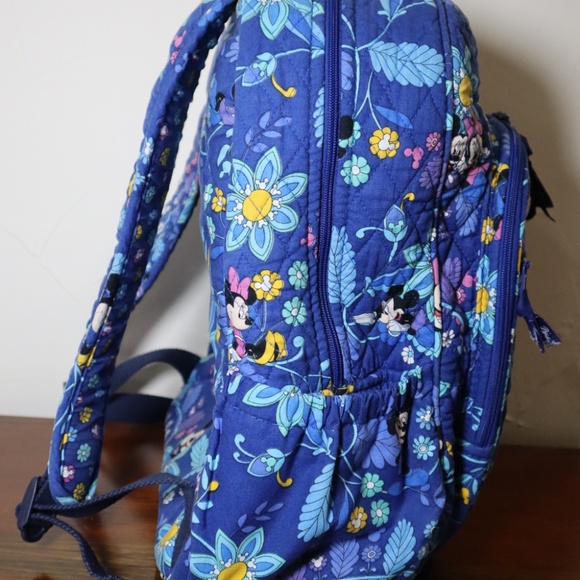 Vera Bradley Disney Mickey and Minnie Backpack Blue Floral - Picture 3 of 11